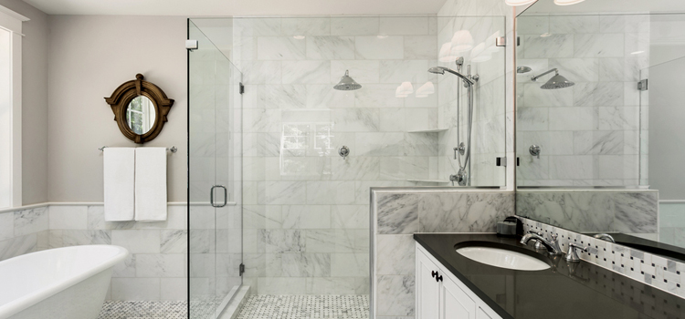 bathroom shower door installation in Burbank